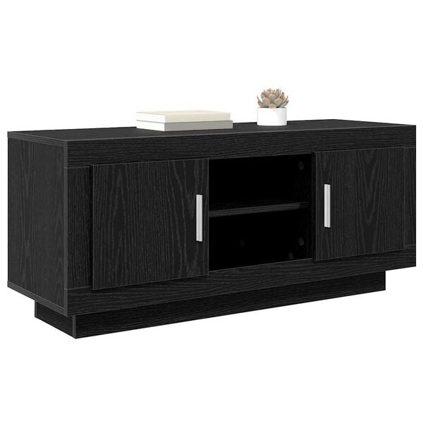 vidaXL Mobile TV Rovere Nero 102 x 35 x 45 cm Legno multistrato
