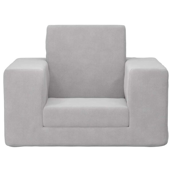 vidaXL Divano per Bambini Grigio Chiaro in Morbido Peluche