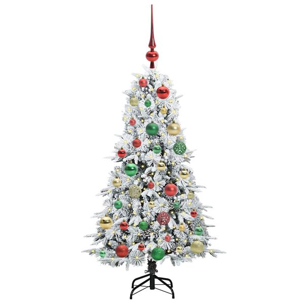 vidaXL Albero di Natale Artificiale con Rami Pieghevoli Bianco 120 cm