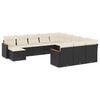 vidaXL Set Divani da Giardino 12 pz con Cuscini Nero in Polyrattan