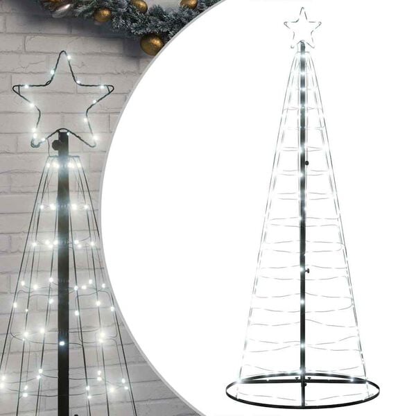 vidaXL Albero di Natale a LED 200 LED Bianco Freddo 180 cm