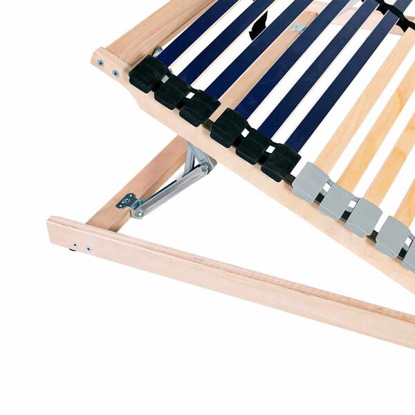 vidaXL Base a doghe Marrone 140 x 190 cm Legno massello di faggio