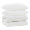 vidaXL Piumone con Cuscini con cuscino 3 pz Bianco Microfibra