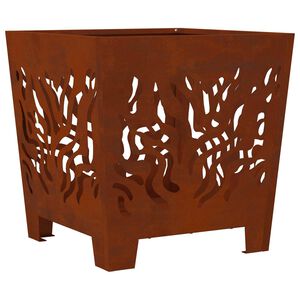 vidaXL Focolare Marrone 40 x 40 x 40 cm acciaio corten