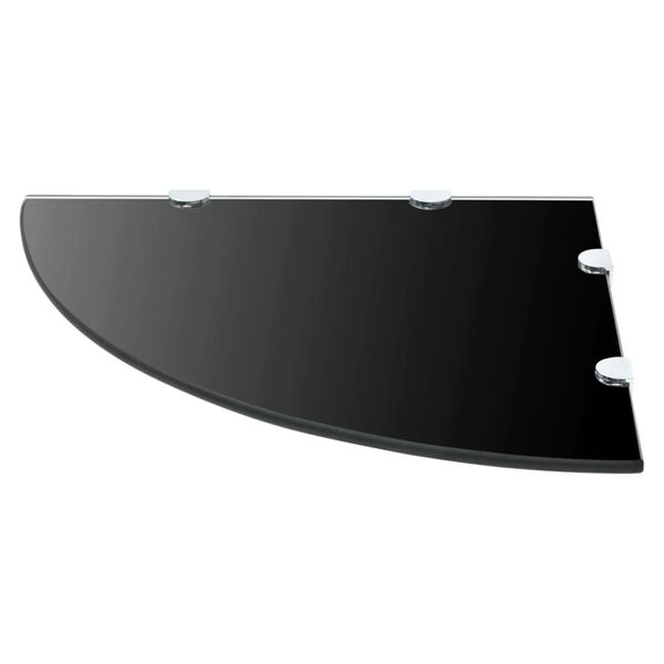 vidaXL Scaffale Angolare con Supporti Cromati Vetro Nero 45x45 cm