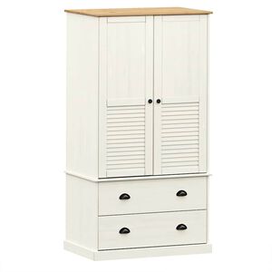 vidaXL Armadio VIGO 90x55x170 cm in Legno Massello di Pino Bianco