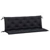 vidaXL Cuscini Panca da Giardino 2pz a Quadri Nero 150x50x7 cm Tessuto