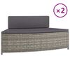 vidaXL Panche per Spa con Cuscini 2 pz in Polyrattan Grigio
