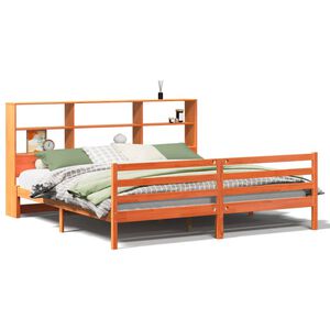vidaXL Letto Libreria senza Materasso Marrone Cera 180x200 cm Legno