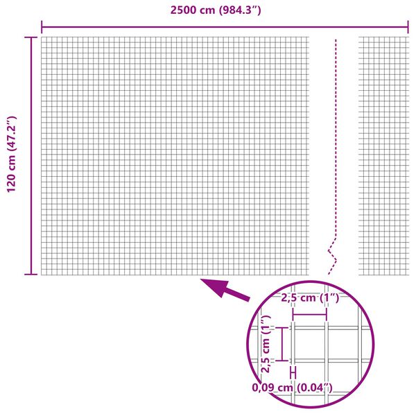 vidaXL Recinzione in Rete Saldato Verde 1.2 x 25 m