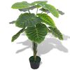 vidaXL Taro Pianta Artificiale con Vaso 85 cm Verde