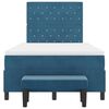 vidaXL Letto a molle con materasso Blu scuro 120 x 190 cm Velluto