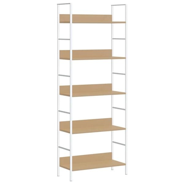 vidaXL Scaffale Libri 5 Ripiani Rovere 60x27,6x158,5 Legno Multistrato