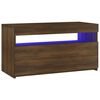 vidaXL Mobile Porta TV con Luci LED Rovere Marrone 75x35x40 cm
