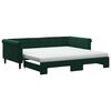 vidaXL Divano Letto Estraibile Materassi Verde Scuro 100x200 Velluto