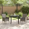 vidaXL Set da Pranzo per Giardino con cuscino 3 pcs Grigio polyrattan