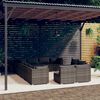 vidaXL Set Divani da Giardino 12 pz con Cuscini in Polyrattan Grigio