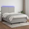 vidaXL Letto a Molle Materasso e LED Grigio Chiaro 140x200 cm Tessuto