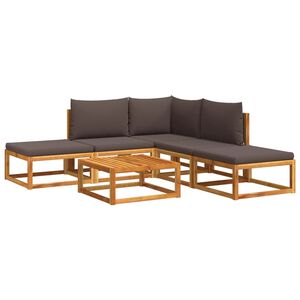 vidaXL Set di divani da giardino 6 pezzi con cuscini in legno di acacia e rattan