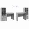 vidaXL Scrivania con cassetto 2 pcs Grigio Sonoma