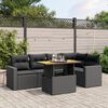 vidaXL Set Divano da Giardino 6 pz con Cuscini Nero in Polyrattan