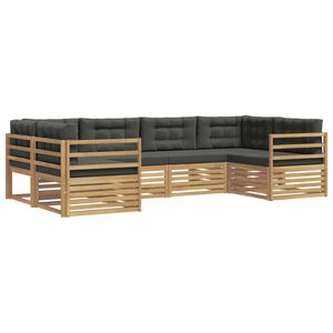 vidaXL Set di divani da esterno 6 pz Bianco e Antracite Poliestere