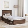 vidaXL Letto con Contenitore con testiera Rovere Marrone 100 x 200 cm