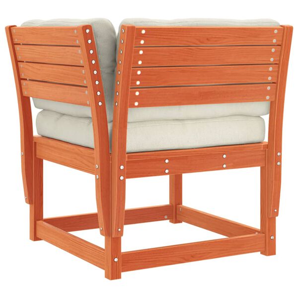 vidaXL Set Salotto Giardino 7pz con Cuscini Marrone Cera Massello Pino