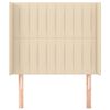 vidaXL Testiera ad Orecchio Crema 83x16x118/128 cm in Tessuto