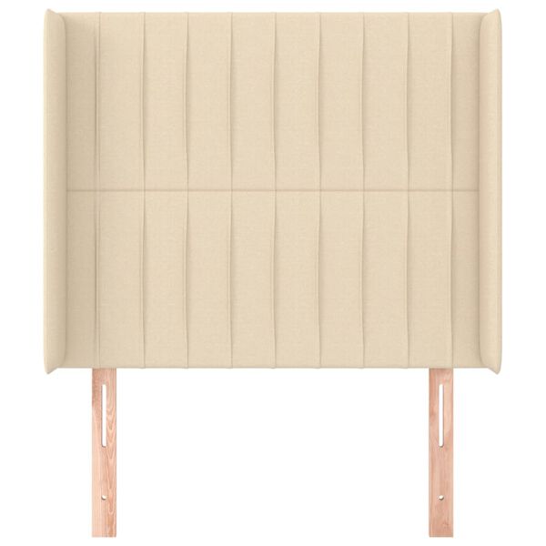 vidaXL Testiera ad Orecchio Crema 83x16x118/128 cm in Tessuto