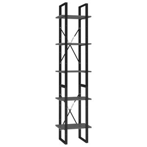 vidaXL Libreria a 5 Ripiani Grigia 40x30x175 cm in Legno Multistrato