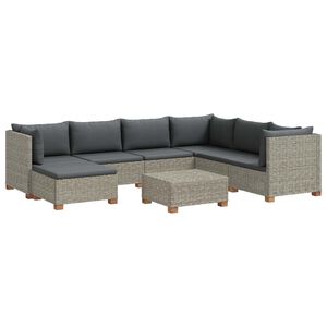 vidaXL 8 pz Set Lounge in Rattan con Cuscini GENDT Rattan naturale
