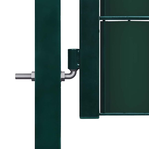 vidaXL Cancello per Recinzione in PVC e Acciaio 100x164 cm Verde