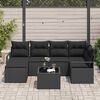 vidaXL Set di divani con cuscino 7 pcs Nero polyrattan