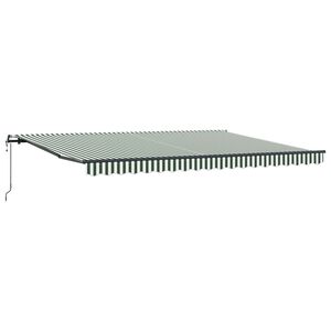 vidaXL Tenda retrattile Verde e Bianco 450 &times; 350 cm