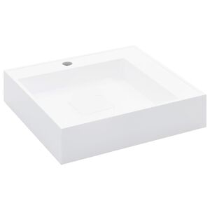vidaXL Lavandino 50x50x12,3 cm Blocco in Marmo/Minerale Bianco