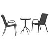 vidaXL Set Bistro da Giardino 3 pcs Nero Acciaio