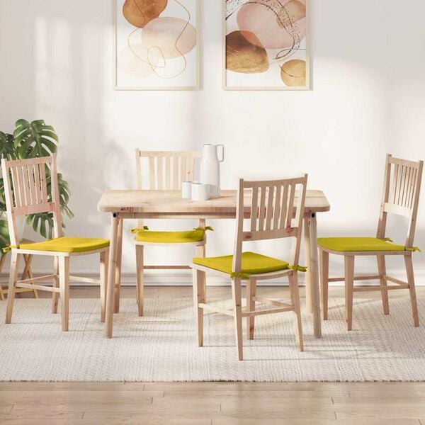 vidaXL Cuscini per Seduta 4 pcs Giallo 40 x 40 x 3 cm Velluto