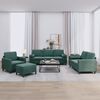 vidaXL Set di Divani 4 pz con Cuscini Verde Scuro in Velluto