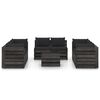 vidaXL Set Salotto da Giardino con Cuscini 9pz Legno Impregnato Grigio