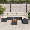 vidaXL Set Divano da Giardino 9 pcs Nero e bianco