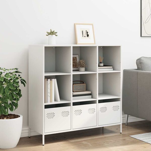 vidaXL Credenza Bianca 101,5x39x103,5 cm in Acciaio