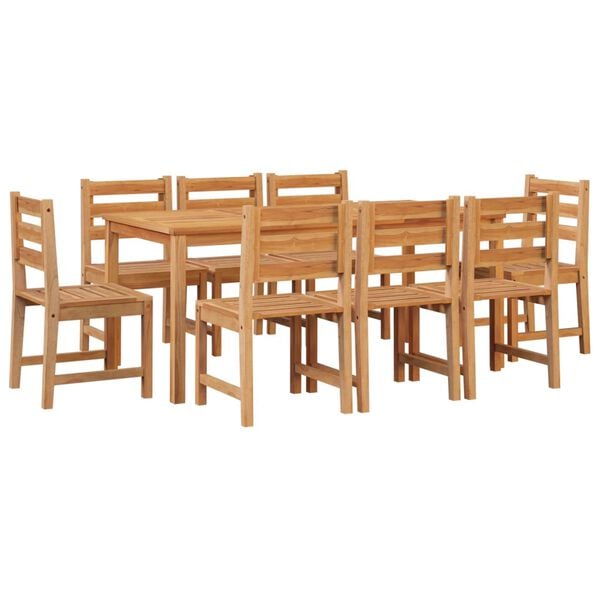vidaXL Set da Pranzo per Giardino 9 pz in Legno Massello di Teak