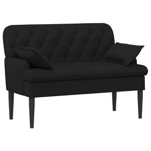 vidaXL Loveseat con bottoni imbottiti Nero 111 x 68 x 80 cm Tessuto