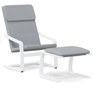 vidaXL Poltrona Relax con Poggiapiedi Grigio Chiaro in Tessuto