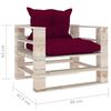 vidaXL Poltrona Giardino Pallet con Cuscini Rosso Vino Legno di Pino