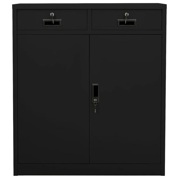 vidaXL Armadio per Ufficio Nero 90x40x102 cm in Acciaio