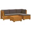 vidaXL Set di divani da esterno con cuscino 5 Pezzo Marrone