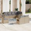 vidaXL Set Divano da Giardino 8 pz con Cuscini Beige in Polyrattan