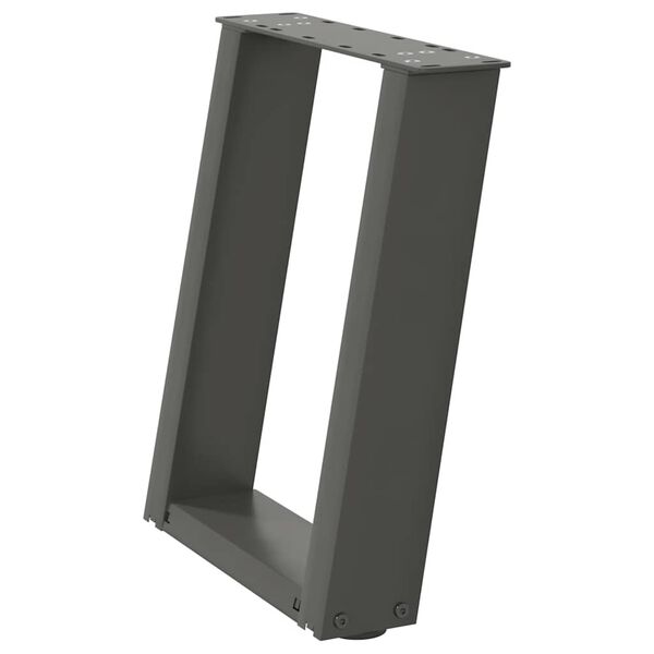 vidaXL Gambe per Tavolino da Caff&egrave; a Forma di U 2 pz Antracite 38x(42-43) cm Acciaio